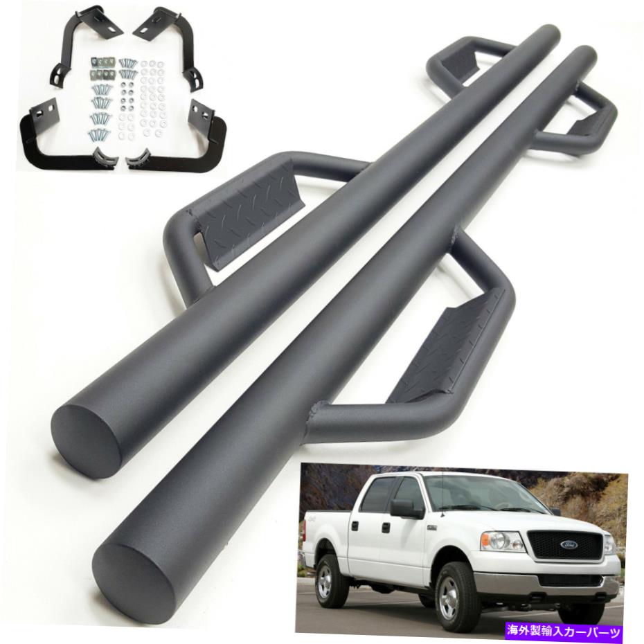 Nerf Bar 04-08フォードF150 F-150クルーキャブテクスチャブラック3 \
