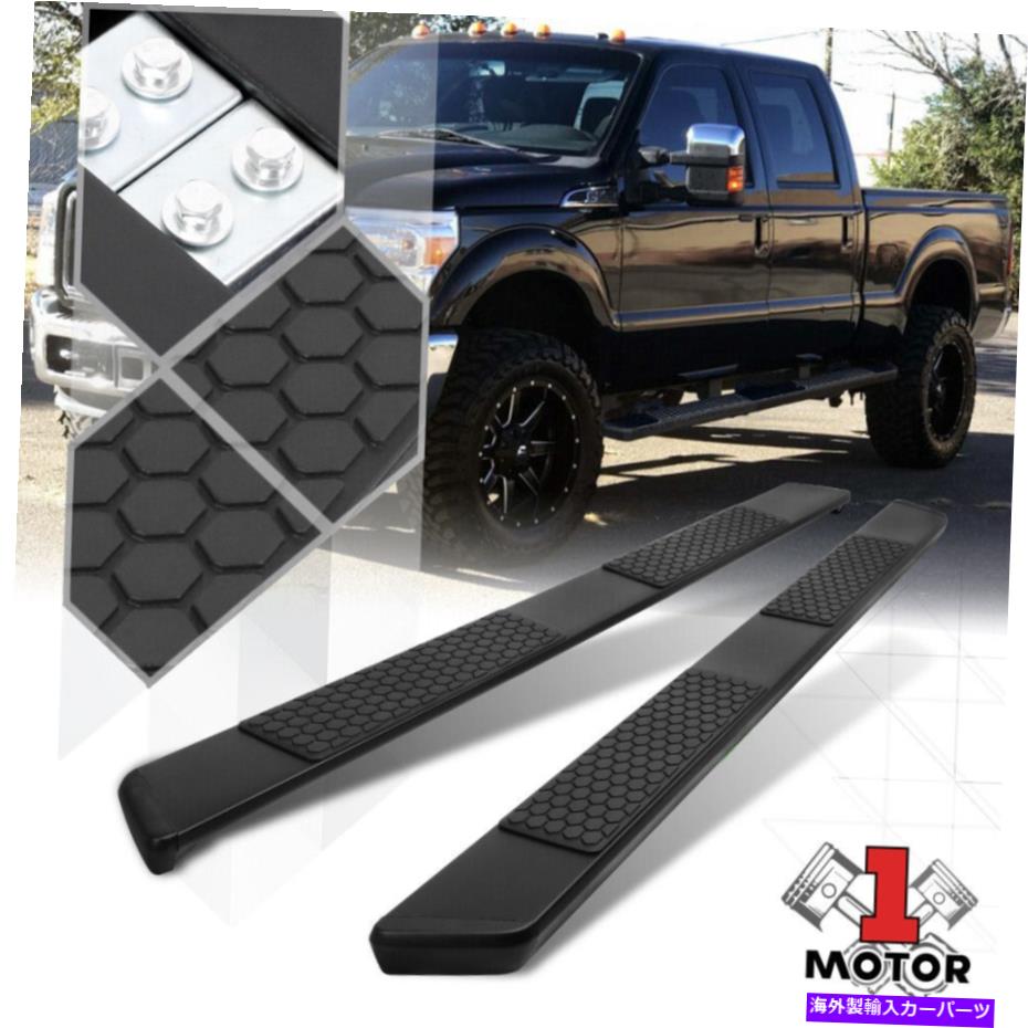 Nerf Bar 99-16 F250/F350クルーキャブ用のブラックステンレスランニングボード5 \
