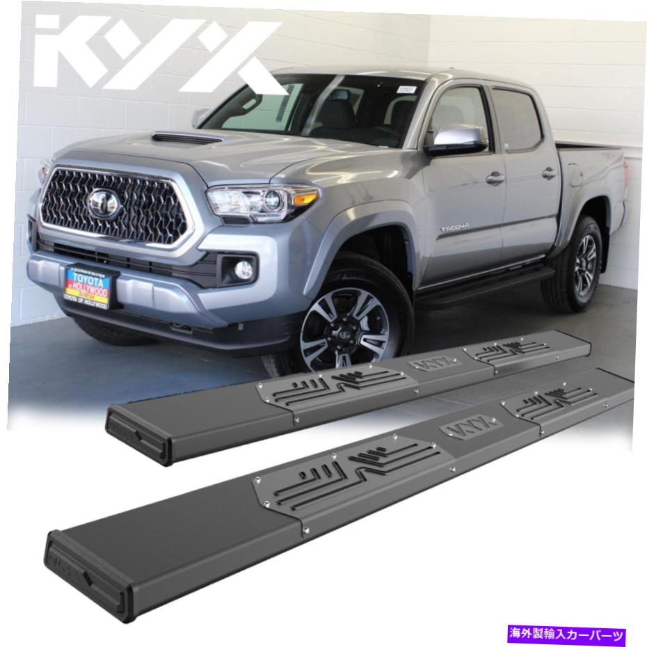 Nerf Bar 2005-2022のランニングボードトヨタタコマダブルキャブナーフバーサイドステップブラック Running Boards For 2005-2022 Toyota Tacoma Double Cab Nerf Bars Side Steps Black【並行輸入品】