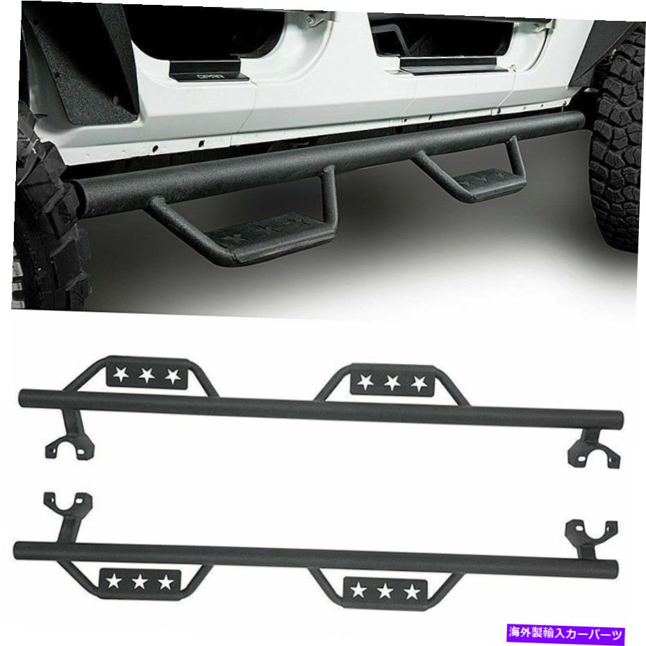 Nerf Bar 2007-2018のスチールワイドドロップサイドステップナーフバージープラングラーJK＆Unlimited Steel Wide Drop Side Step Nerf Bar For 2007-2018 Jeep Wrangler JK & Unlimited【並行輸入品】
