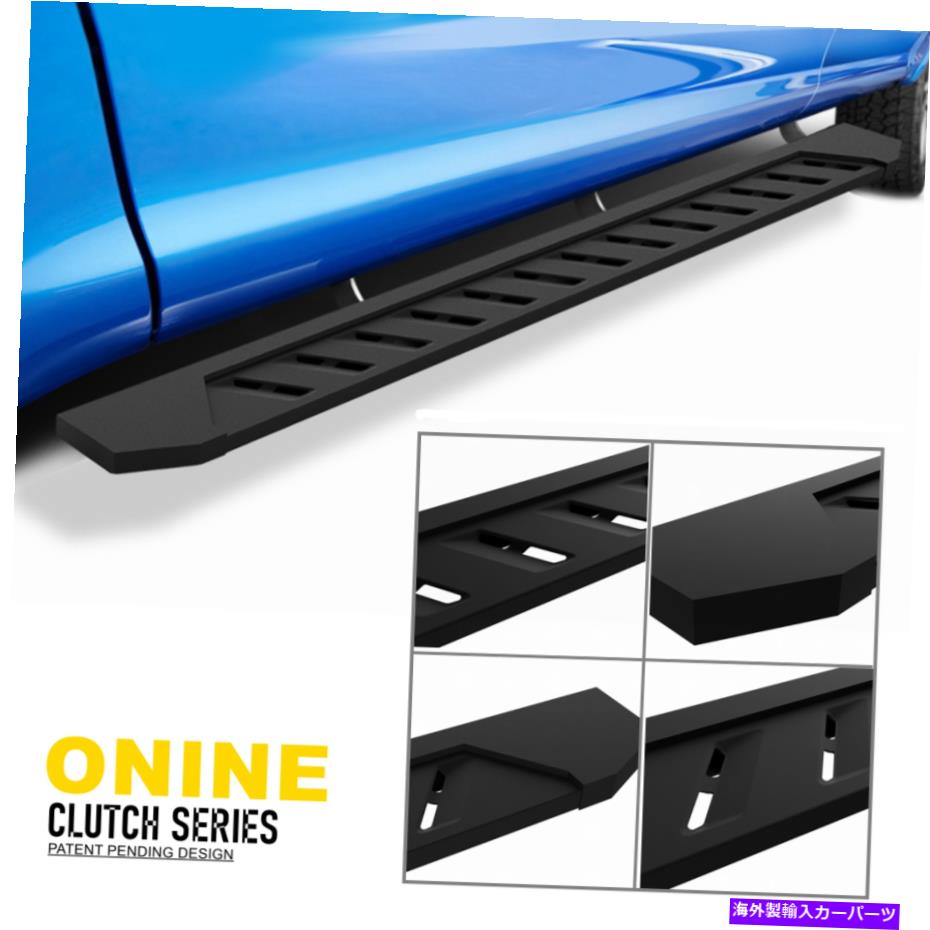 Nerf Bar フィット20-22シボレーシルバラード2500HD 3500HDクルーキャブブラックランニングボードサイドステップ Fit 20-22 Chevy Silverado 2500HD 3500HD Crew Cab Black Running Board Side Step【並行輸入品】
