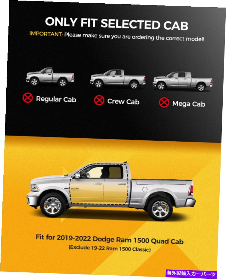 Nerf Bar KyxランニングボードNERFバーのサイドステップ2019-2022 Dodge Ram 1500 Quad Cab 6 \