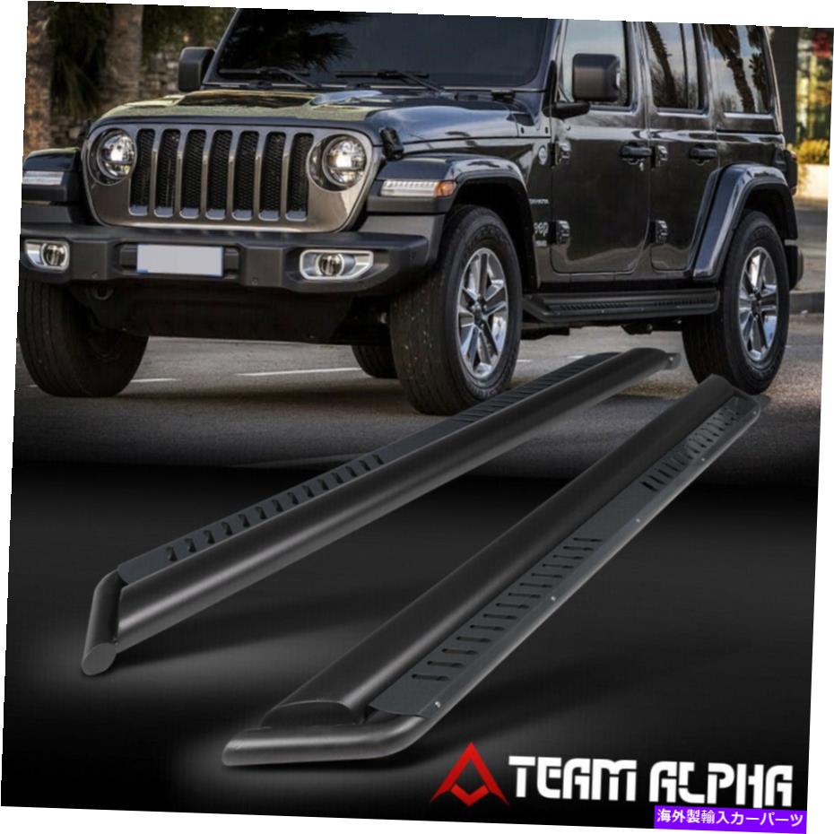 Nerf Bar フィット2018-2022ジープラングラーJL 4DRブラックサイドロックスライダーガード/アーマーロッカーバー Fit 2018-2022 Jeep Wrangler JL 4Dr Black Side Rock Slider Guard/Armor Rocker Bar【並行輸入品】