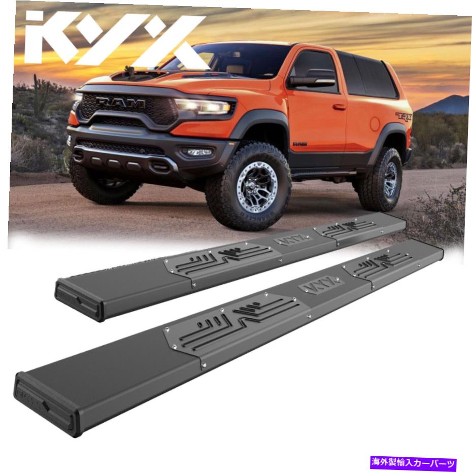 Nerf Bar 2019-2022 Dodge Ram 1500クアッドキャブランニングボードNerf Bars Black Usの2セット Set of 2 For 2019-2022 Dodge Ram 1500 Quad Cab Running Boards Nerf Bars Black US【並行輸入品】