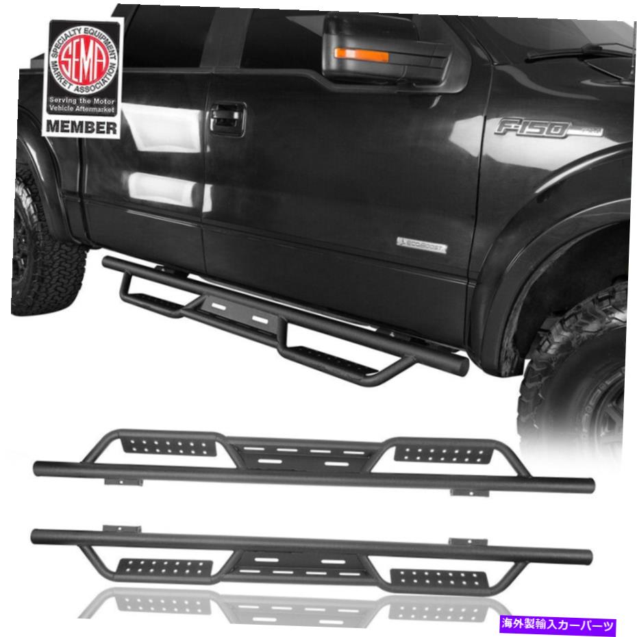 Nerf Bar SuperCrew Tube Running Boards Side Steps Nerf Bars Ford F150 2009-2014用スチール SuperCrew Tube Running Boards Side Steps Nerf Bars Steel For Ford F150 2009-2014【並行輸入品】