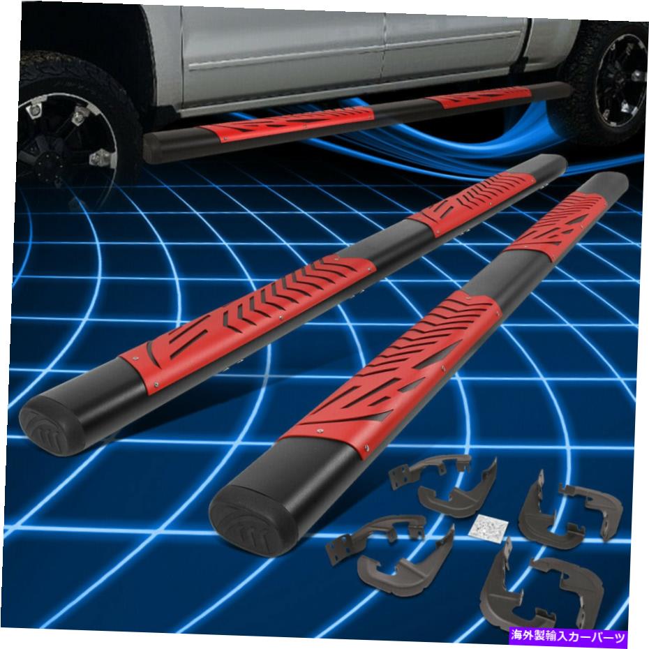 Nerf Bar 19-22シルバラードシエラクルーキャブ5 "SSオーバルステップバーランニングボードブラック/レッド For 19-22 Silverado Sierra Crew Cab 5" SS Oval Step Bar Running Boards Black/Red【並行輸入品】｜Us Custom Parts Shop USDM