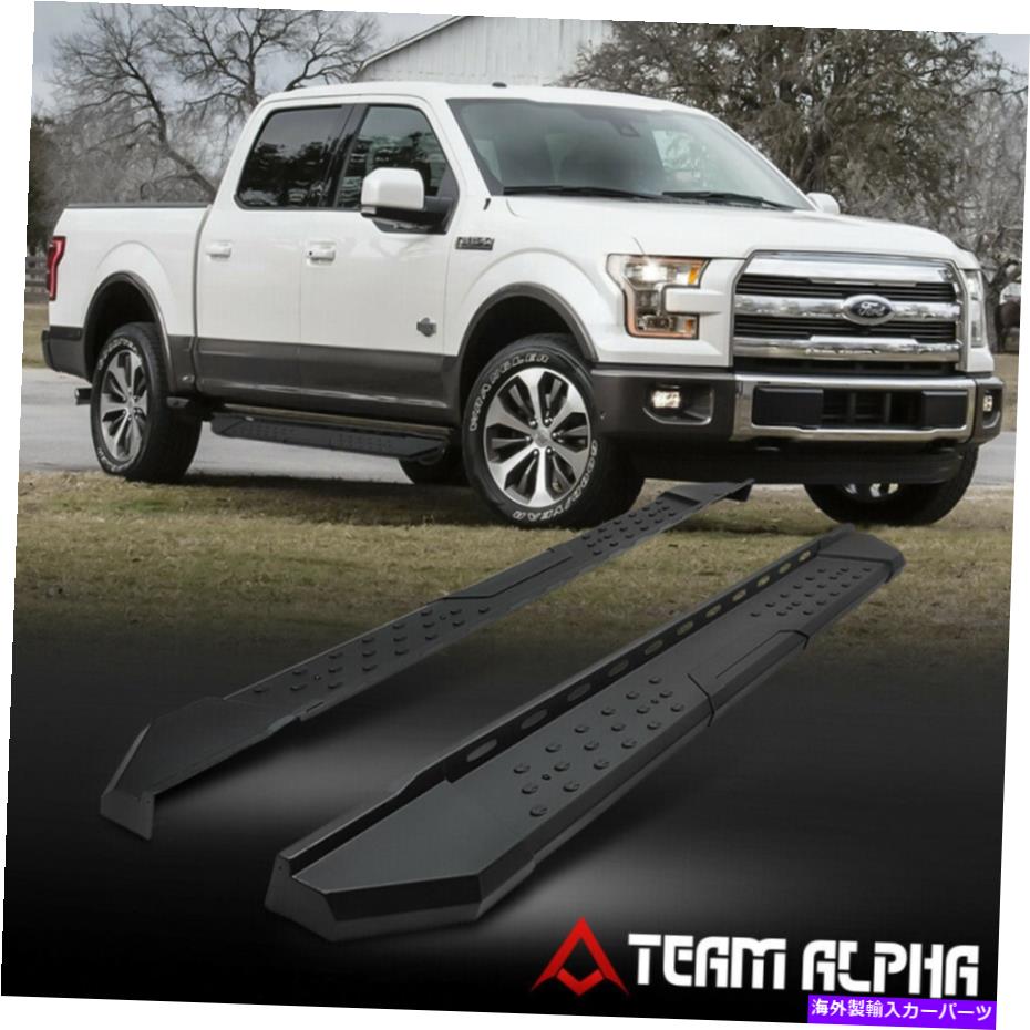 Nerf Bar 2015-2020 F150/F250 [クルーキャブ]ブラック5.5 "ランニングボードフラットサイドステップバー Fits 2015-2020 F150/F250 [CREW CAB] Black 5.5" Running Board Flat Side Step Bar【並行輸入品】｜Us Custom Parts Shop USDM