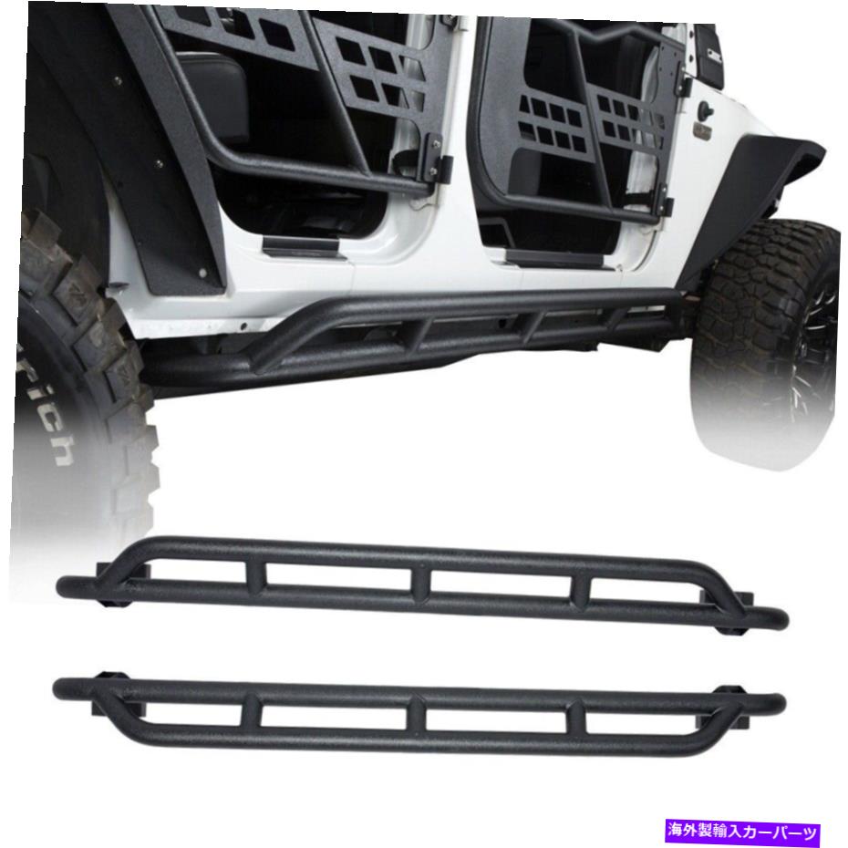 Nerf Bar フルセットサイドステップNERFバーランニングボードフィット2007-2018ジープラングラーJK 4DOOR Full Set Side Steps Nerf Bars Running Board fit 2007-2018 Jeep Wrangler JK 4door【並行輸入品】