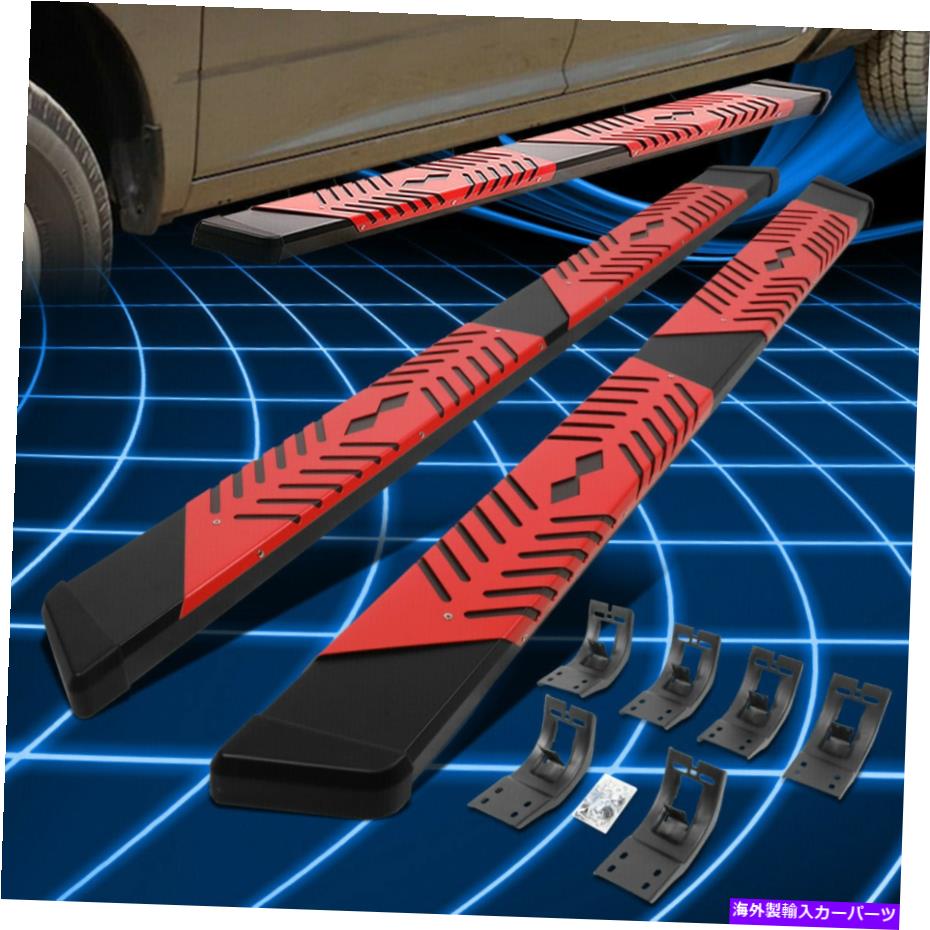 Nerf Bar 09-22ダッジラムクルーキャブ5.5 "SSフラットカットアウトステップバーランニングボードBLK/RED For 09-22 Dodge Ram Crew Cab 5.5" SS Flat Cutout Step Bar Running Board Blk/Red【並行輸入品】｜Us Custom Parts Shop USDM 100,980円