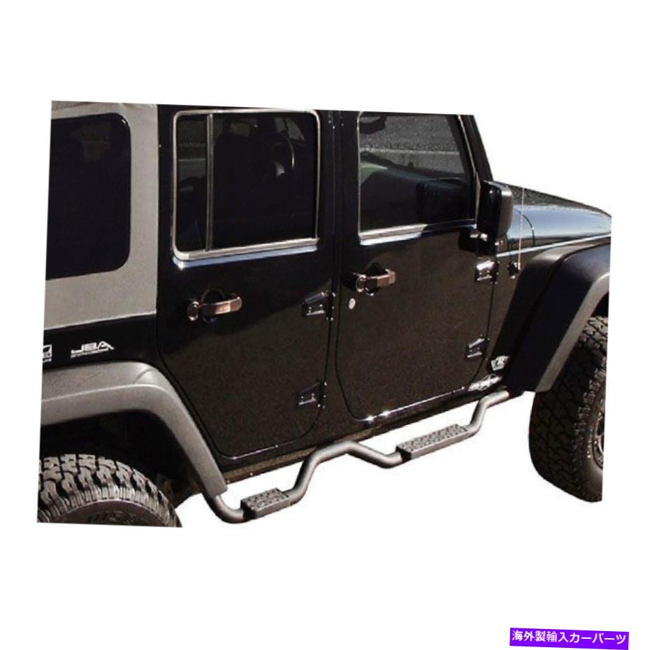 Nerf Bar ランパージ26628ブラック2 "07-18ラングラーJK 4drのドロップステップサイドバー Rampage 26628 Pair of Black 2" Drop Step Side Bars for 07-18 Wrangler JK 4DR【並行輸入品】｜Us Custom Parts Shop USDM