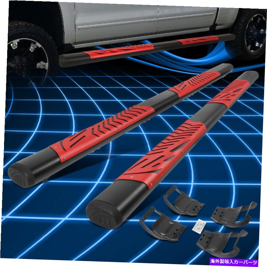 Nerf Bar 15-22フォードF150-350クルーキャブ5 "SSオーバルステップバーランニングボードブラック/レッド For 15-22 Ford F150-350 Crew Cab 5" SS Oval Step Bar Running Boards Black/Red【並行輸入品】｜Us Custom Parts Shop USDM