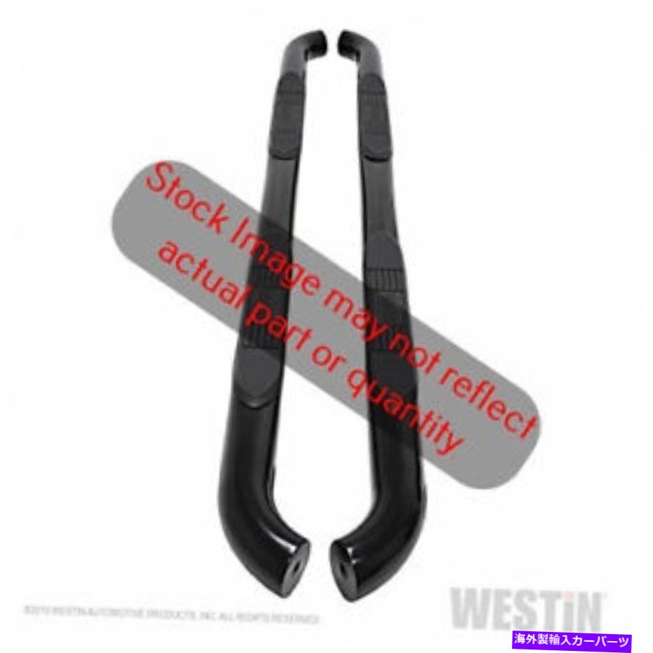 Nerf Bar ウェスティン23-4155 Eシリーズ3ブラックナーフステップバー1ペア（3インチラウンド） Westin 23-4155 E-Series 3 Black Nerf Step Bars 1 Pair (3in. Round)【並行輸入品】