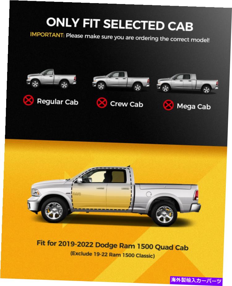 Nerf Bar KyxランニングボードNERFバーのサイドステップ2019-2022 Dodge Ram 1500 Quad Cab 6 \