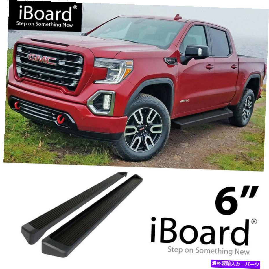 Nerf Bar ランニングボード6インチアルミニウムブラックフィットシボレーシルバラードGMCシエラクルーキャブ19-22 Running Board 6in Aluminum Black Fit Chevy Silverado GMC Sierra Crew Cab 19-22【並行輸入品】