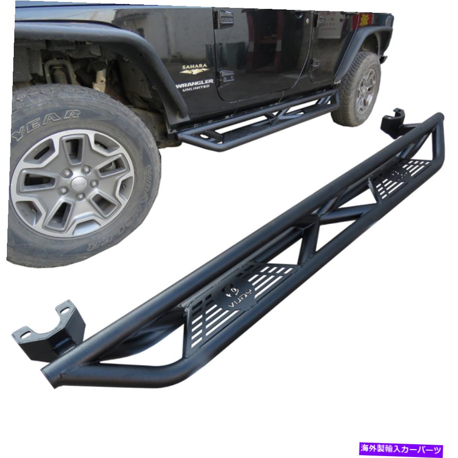 Nerf Bar フィット07-18ジープラングラーJK 4ドアブラックランニングボードnerfバーサイドステップバー Fits 07-18 Jeep Wrangler JK 4-Door Black Running Board Nerf Bars Side Step Bars【並行輸入品】｜Us Custom Parts Shop USDM