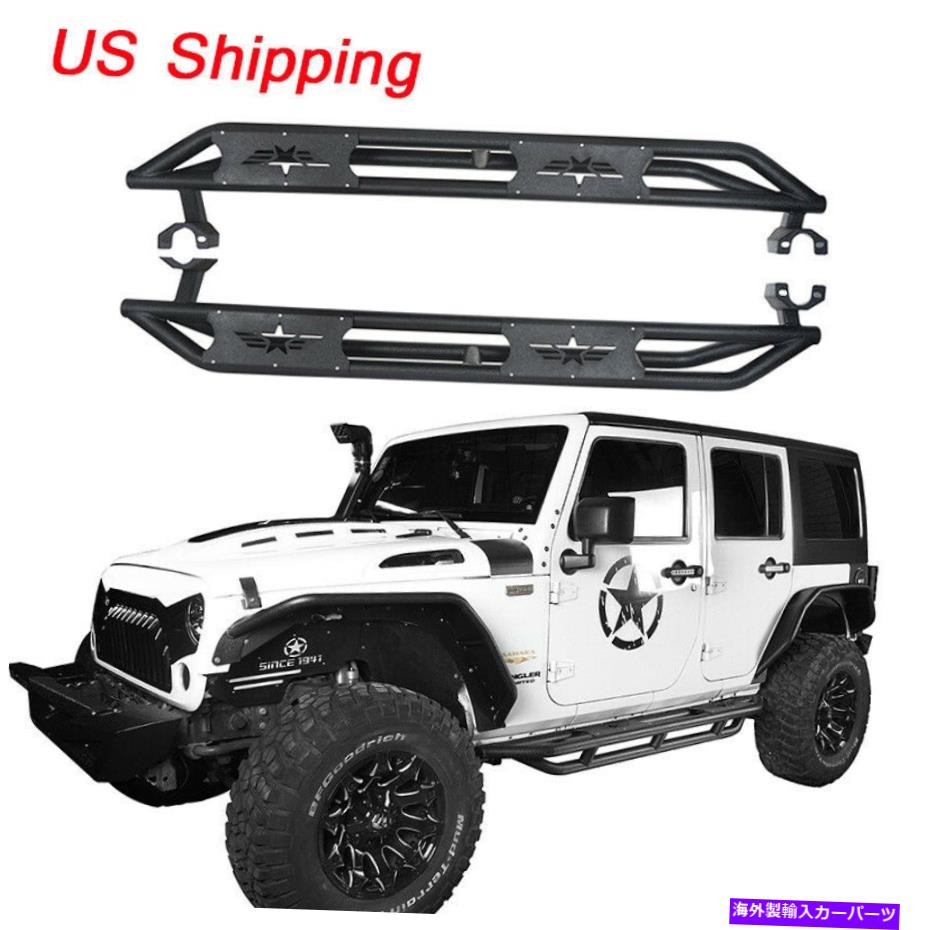 Nerf Bar 07-18のボードを実行しているテクスチャブラックサイドステップnerfバー Textured Black Side Step Nerf Bars Running Board for 07-18 Jeep Wrangler JK 4DR【並行輸入品】|Us Custom Parts Shop USDM