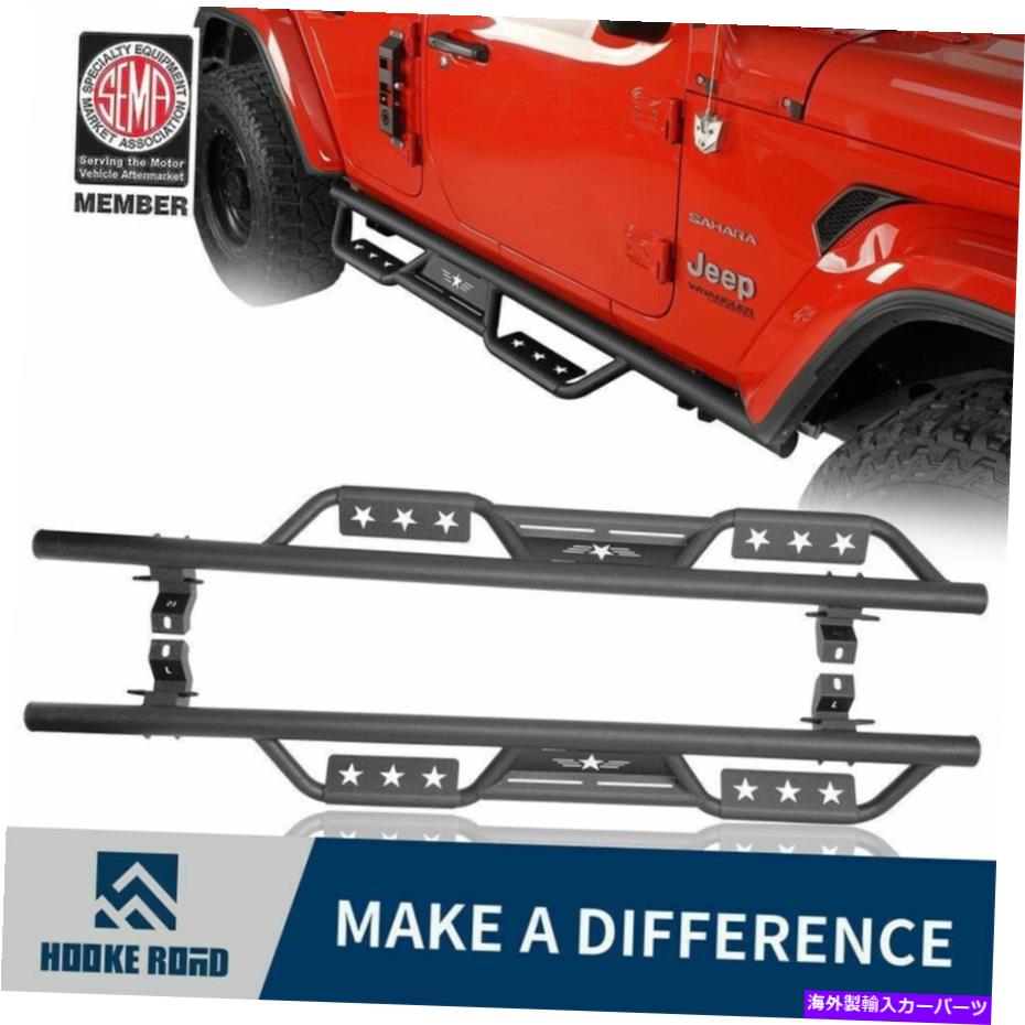 Nerf Bar フックロードランニングボードサイドステップナーフバーフィット18-22ジープラングラーJL（4ドア） Hooke Road Running Board Side Step Nerf Bars Fit 18-22 Jeep Wrangler JL (4 Door)【並行輸入品】