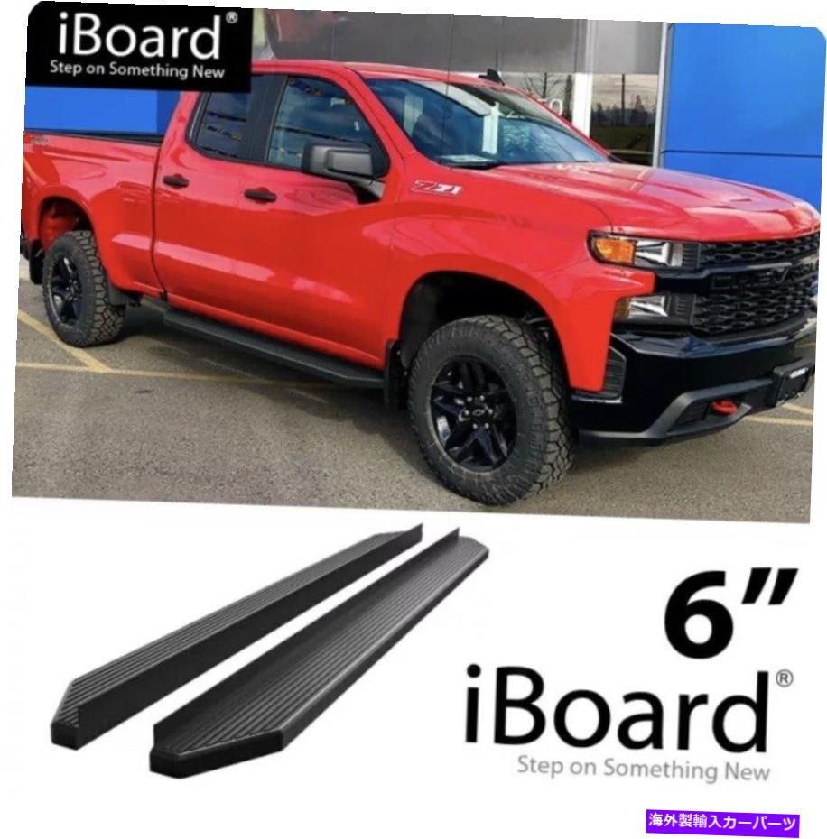 Nerf Bar 6インチランニングボードサイドステップフィットシルバラードシエラダブルキャブ19-22トラック 6” Running Boards Side Steps Fit Silverado Sierra Double Cab 19-22 Truck【並行輸入品】