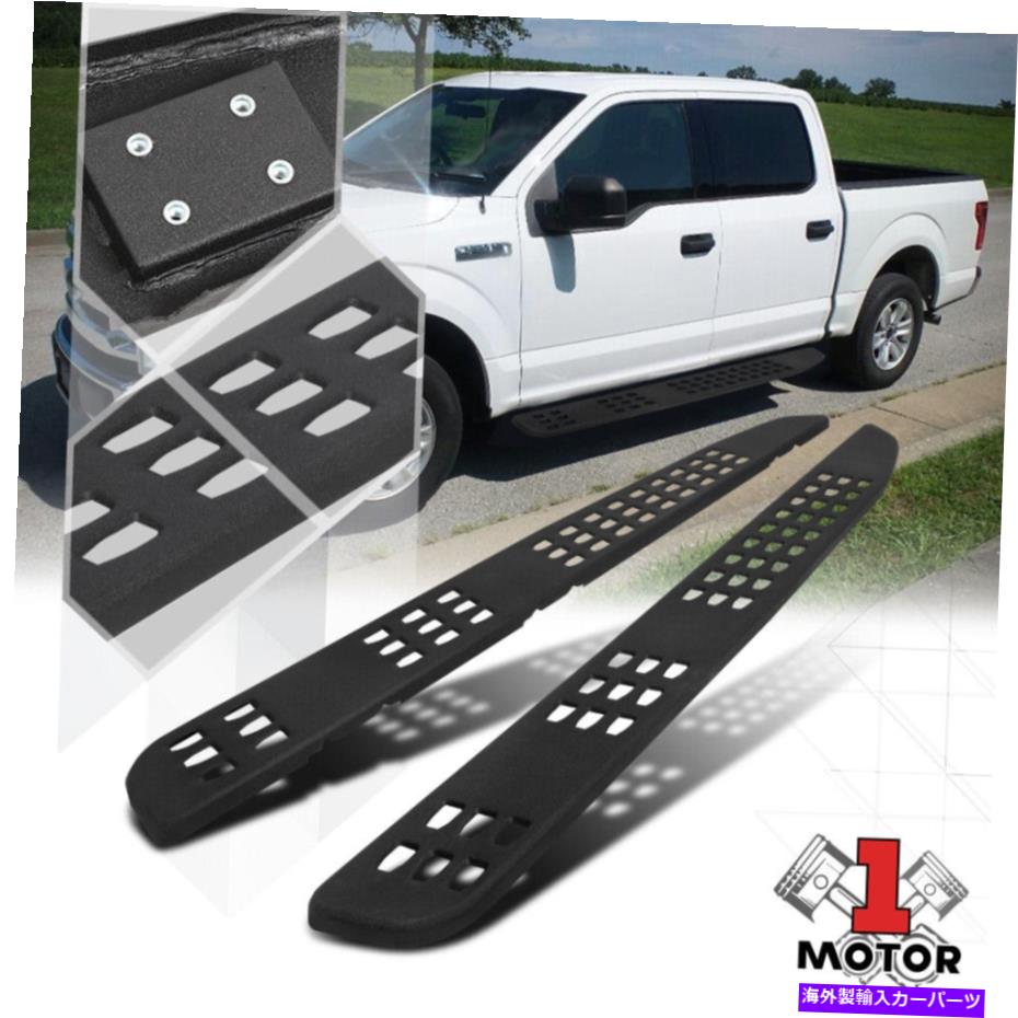 Nerf Bar 15-22フォードF150クルーキャブ用の黒いテクスチャランニングボード7 "サイドステップnerfバー Black Textured Running Board 7" Side Step Nerf Bar for 15-22 Ford F150 Crew Cab【並行輸入品】|Us Custom Parts Shop USDM
