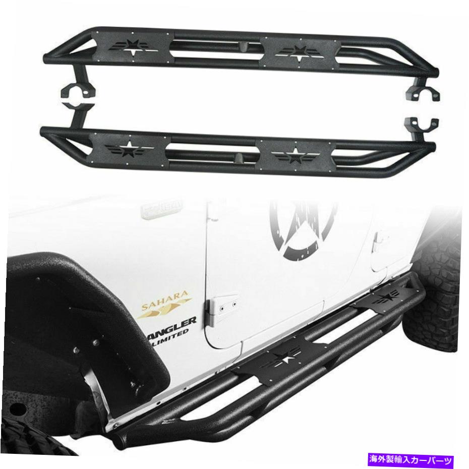Nerf Bar ジープラングラーJK 07-18 4DRのためのテクスチャチューブラーサイドステップ Textured Tubular Side Step Running Board Nerf Bar for Jeep Wrangler JK 07-18 4Dr【並行輸入品】|Us Custom Parts Shop USDM