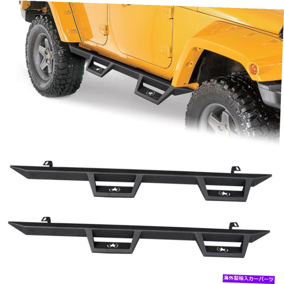 Nerf Bar ペアスチールサイドステップ07-18 Jeep Wrangler JK 4-Doorのボードを実行しているボード Pair Steel Side Steps Nerf Bars Running Board for 07-18 Jeep Wrangler JK 4-Door【並行輸入品】|Us Custom Parts Shop USDM