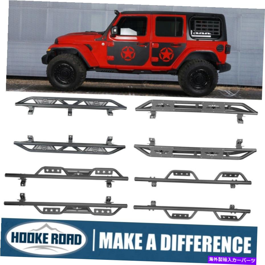 Nerf Bar フックロードランニングボードサイドステップナーフバージープラングラーJL 18-22のテクスチャー HOOKE ROAD RUNNING BOARD SIDE STEP NERF BARS TEXTURED FOR JEEP WRANGLER JL 18-22【並行輸入品】