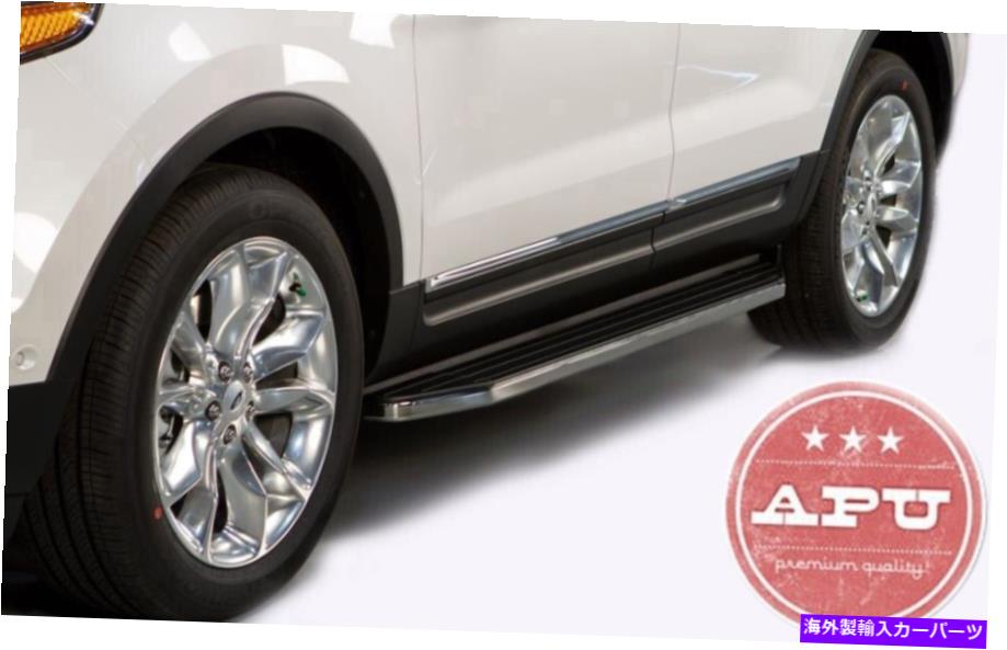 Nerf Bar APUは14-20 ACURA MDXブラックアルミニウムランニングボードNERFバーサイドステップ APU fits 14-20 ACURA MDX Black Aluminum Running Boards Nerf Bars Side Step【並行輸入品】