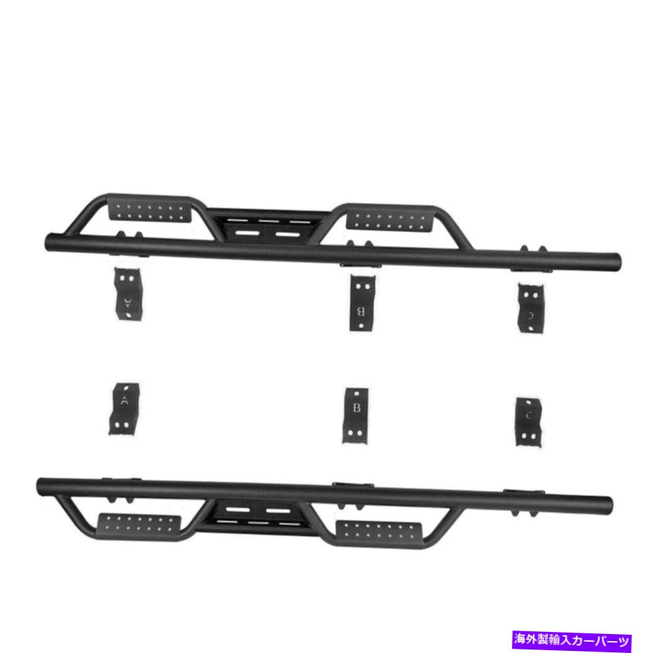 Nerf Bar フィット2020-2021ジープグラディエーターJT 4ドア2PCSサイドステップボード頑丈なスチールメイド Fit 2020-2021 Jeep Gladiator JT 4 Doors 2PCS Side Step Board Sturdy Steel Made【並行輸入品】