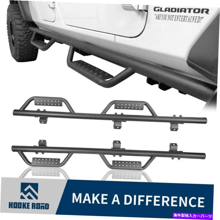 Nerf Bar フックロードフィットジープグラディエーターJT 20-22サイドステップナーフバーテクスチャブラックスチール Hooke Road Fit Jeep Gladiator JT 20-22 Side Step Nerf Bar Texture Black Steel【並行輸入品】