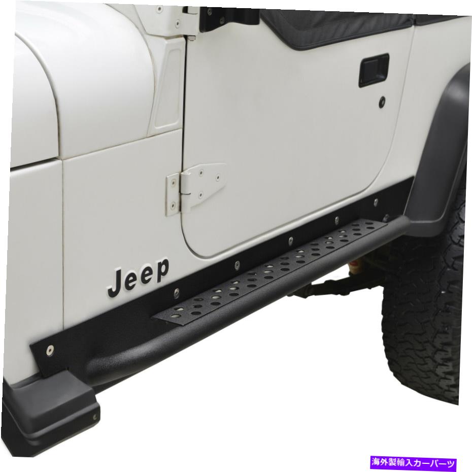 Nerf Bar フィット87-95ジープラングラーYJロックスライダーレールサイドステップナーフバーブラックテクスチャ Fits 87-95 Jeep Wrangler YJ Rock Slider Rail Side Step Nerf Bar Black Textured【並行輸入品】｜Us Custom Parts Shop USDM