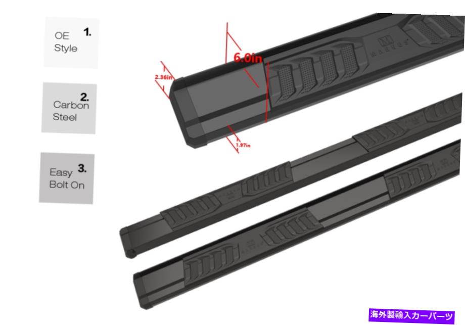 Nerf Bar 19-22フォードレンジャースーパーキャブ2DRのためのブラックナーフバーランニングボード Black Nerf Bar Running Boards For 19-22 Ford Ranger Super Cab 2Dr【並行輸入品】