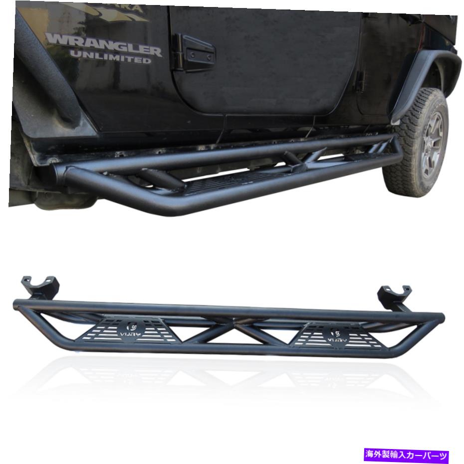 Nerf Bar vijayランニングボードサイドステップバー07-17のnerfバー Vijay Running Board Side Step Bars Nerf Bars For 07-17 Jeep Wrangler JK 4 Doors【並行輸入品】