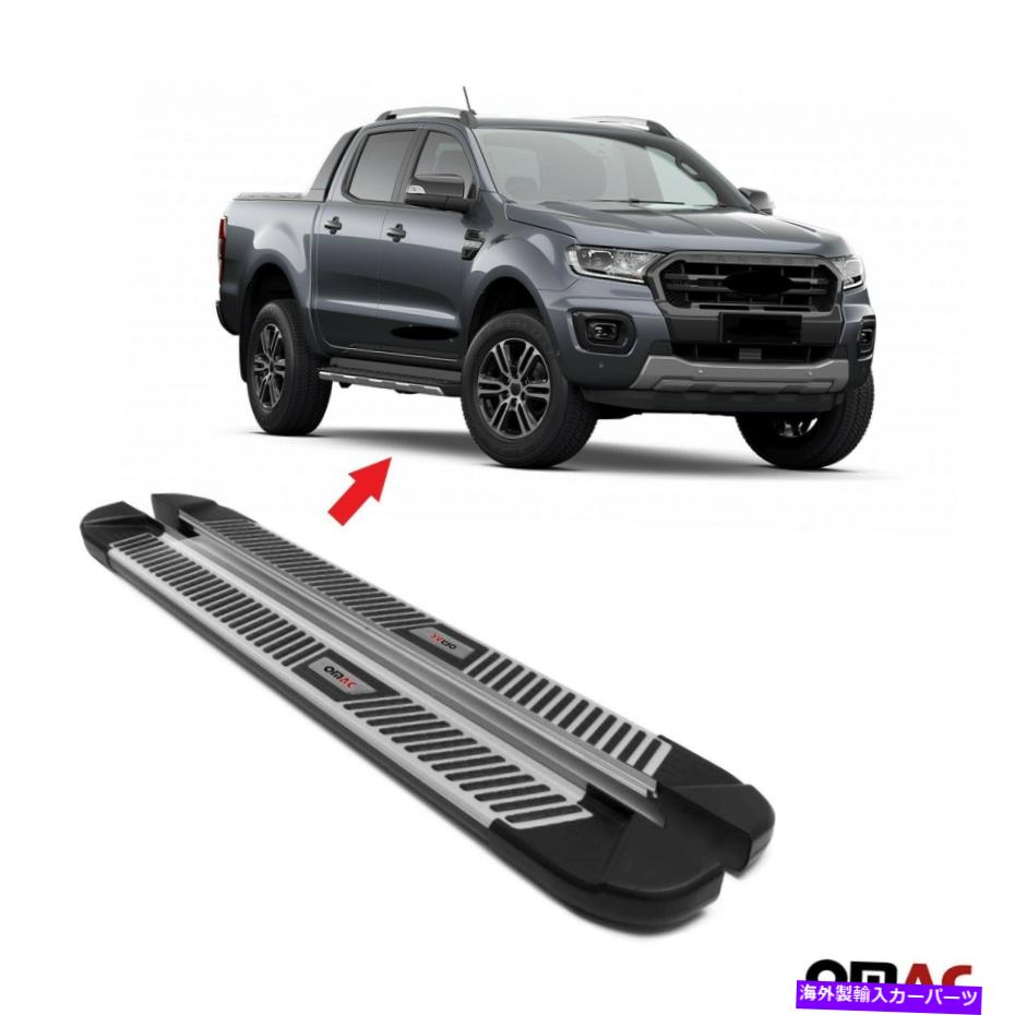 Nerf Bar フォードレンジャー2016-2022のサイドステップNERFバーランニングボードアルミニウム2 PCS Side Step For Ford Ranger 2016-2022 Nerf Bars Running Boards Aluminum 2 Pcs【並行輸入品】