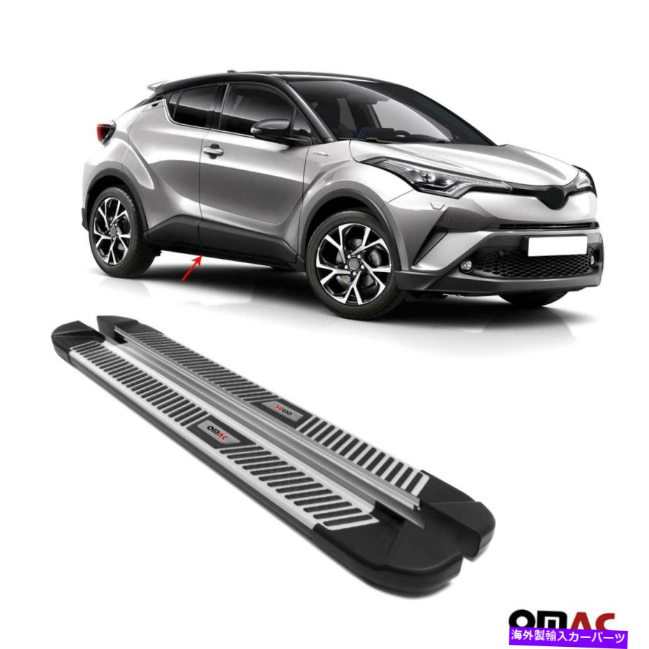 Nerf Bar ボードを実行しているサイドステップnerf barsアルミニウム用トヨタChrハイブリッド2018-2021 Side Steps Running Boards Nerf Bars Aluminum For for Toyota CHR Hybrid 2018-2021【並行輸入品】