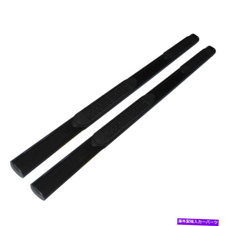 Nerf Bar 1999 - 16年フォードスーパーデューティクルーのためのブラック4インチストレートW/2パッドステップナーフバー Black 4in Oval Straight w/2 Pads Step Nerf Bar for 1999-16 Ford Super Duty Crew【並行輸入品】