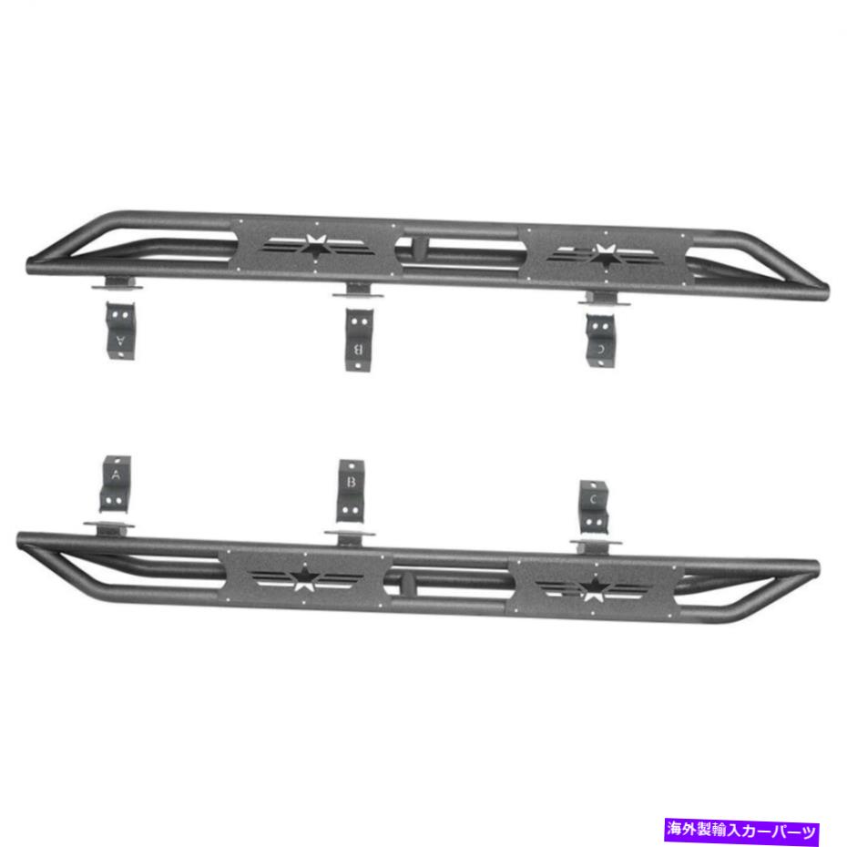 Nerf Bar フィット2020-2022ジープグラディエーターJT 2PCSサイドステップランニングボードW/スターカットアウト Fit 2020-2022 Jeep Gladiator JT 2PCS Side Step Running Board w/ Star Cut Out【並行輸入品】