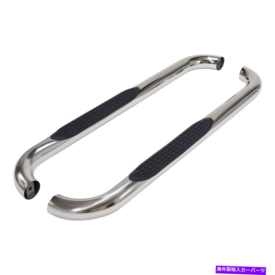 Nerf Bar 04-08 Ford F-150 STD CAB用のポリッシュ3インチスチールラウンドベントベントステップナーフバー Polished 3in Steel Round Bent w/1 Pad Step Nerf Bar for 04-08 Ford F-150 Std Cab【並行輸入品】