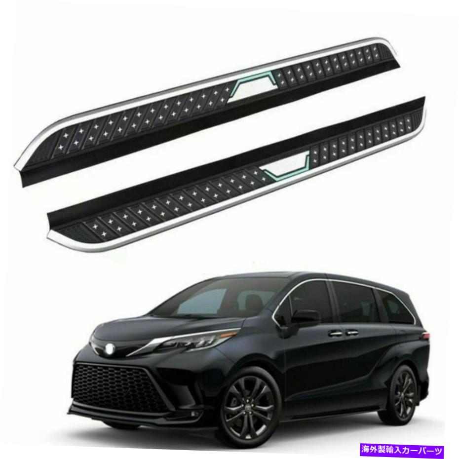 Nerf Bar 2PCSサイドステップランニングボードNERFバーフィット2021 2022トヨタシエナXL40 2Pcs Side Step Running Board Nerf Bar Fits for 2021 2022 Toyota Sienna XL40【並行輸入品】