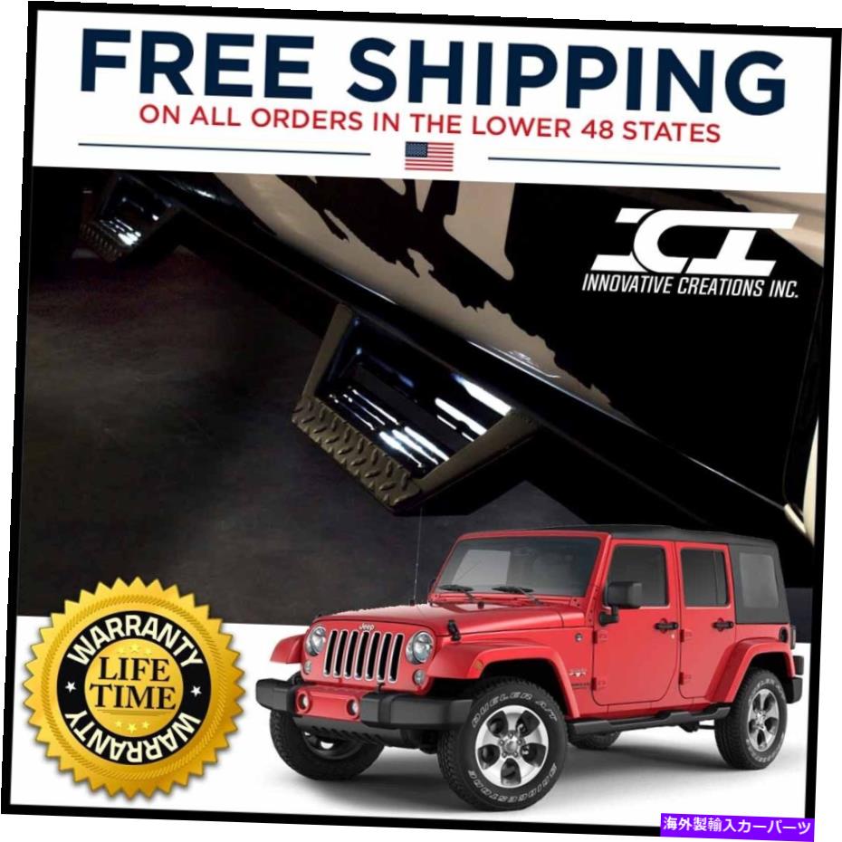 Nerf Bar マグナムRTブラックステップナーフバー2007-18ラングラーJK 4-DRのライトキット付き Magnum RT Black Step Nerf Bars With Light Kit for 2007-18 Wrangler JK 4-Dr【並行輸入品】｜Us Custom Parts Shop USDM