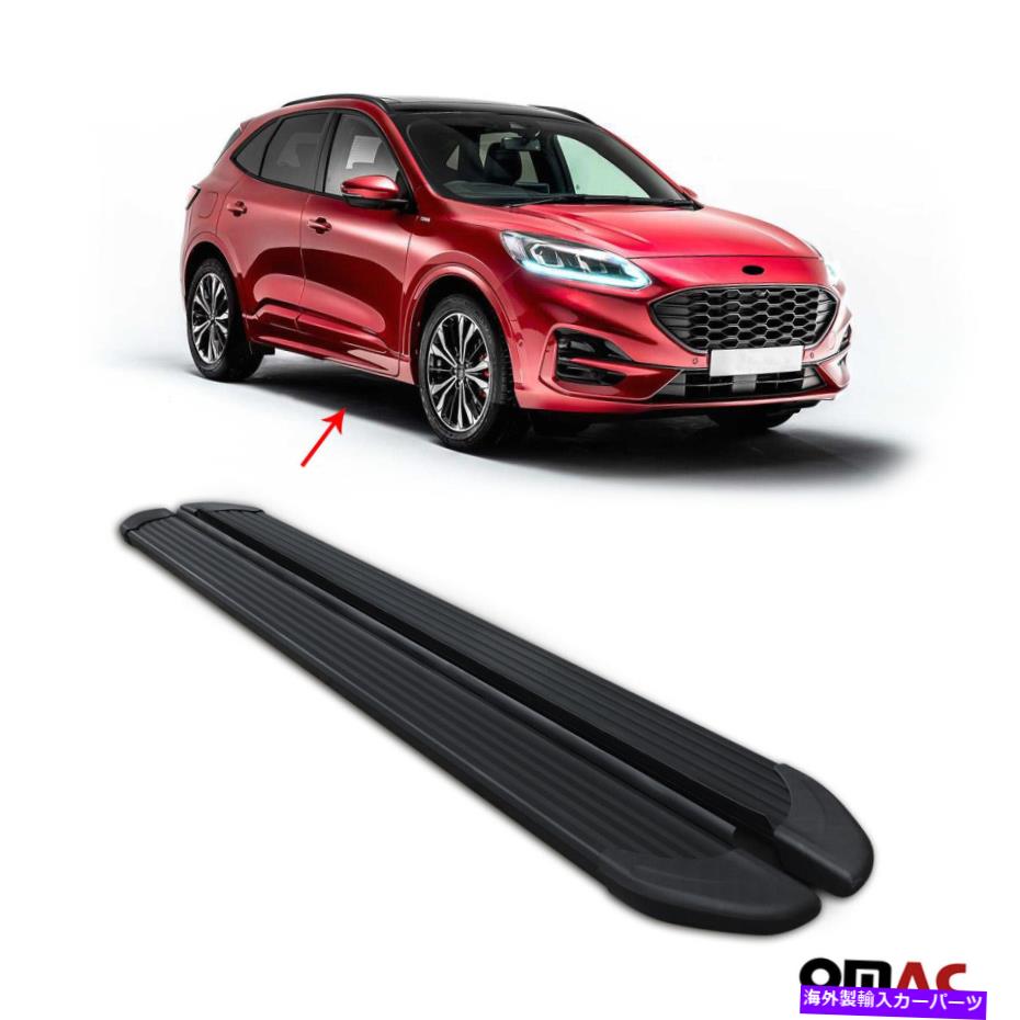 Nerf Bar フォードエスケープ2019-2022サイドステップALUのランニングボードNERFバー。ブラック2 PC Running Boards Nerf Bars For Ford Escape 2019-2022 Side Steps Alu. Black 2 Pcs【並行輸入品】