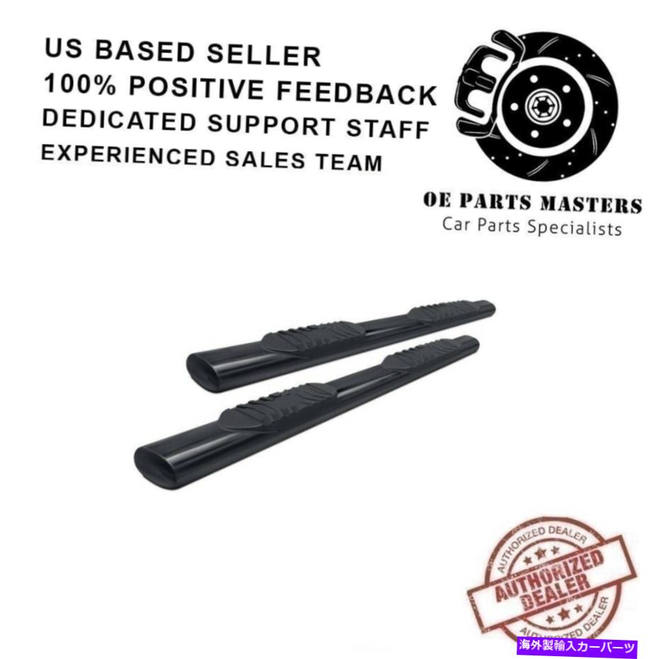 Nerf Bar Lund 24086004 5in楕円形のストレートスチールナーフバーブラックfor Sierra Silverado 01-14 Lund 24086004 5in Oval Straight Steel Nerf Bars Black For Sierra Silverado 01-14【並行輸入品】