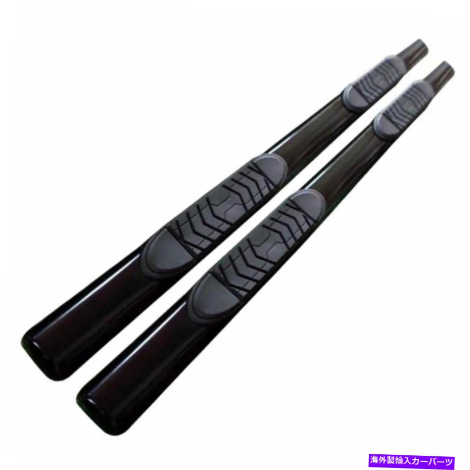 Nerf Bar 05-19用のブラック5インチストレートw/2パッドステップナーフバートヨタタコマクルーキャブ Black 5in Oval Straight w/2 Pads Step Nerf Bar for 05-19 Toyota Tacoma Crew Cab【並行輸入品】