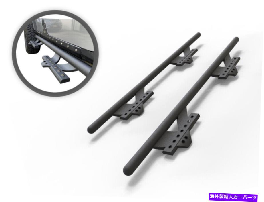 Nerf Bar Vanguard Black Powdercoat v署名サイドステップ| 2007-2018ジープラングラーに適合 Vanguard Black Powdercoat V Signature Side Steps | Fits 2007-2018 Jeep Wrangler【並行輸入品】