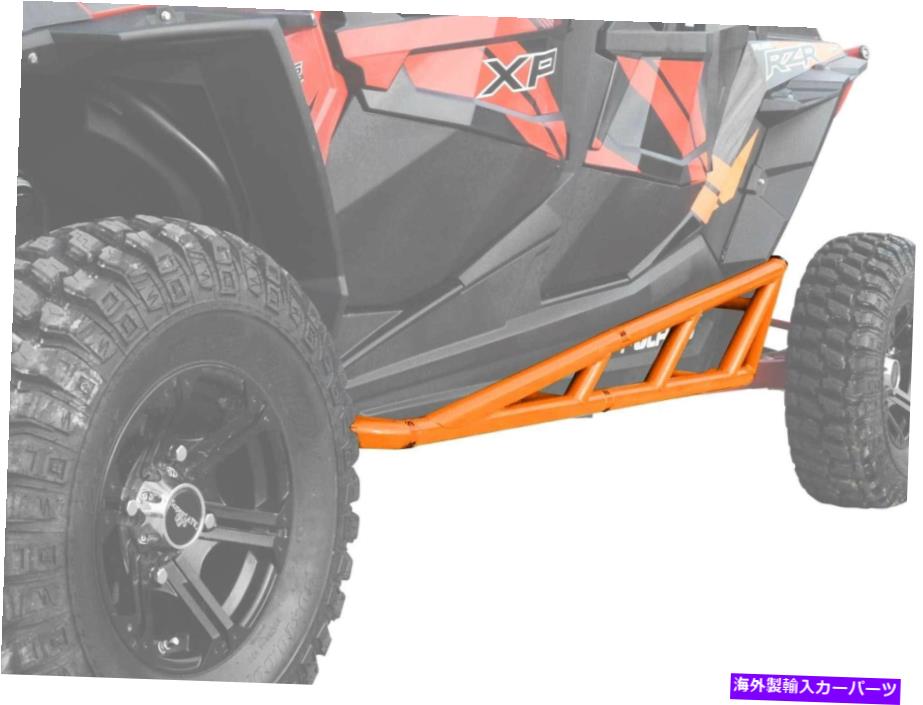 Nerf Bar Polaris RZR XP 4 1000（2014+）のSuperATVロックスライダーナーフバー - オレンジ SuperATV Rock Slider Nerf Bars for Polaris RZR XP 4 1000 (2014+) - Orange【並行輸入品】