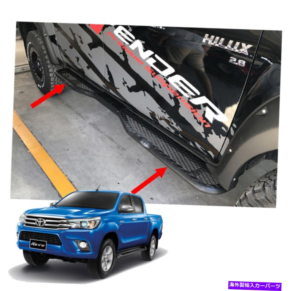 Nerf Bar サイドステップレールナーフバーハマーマットブラックフィットトヨタヒルックスレヴォ4 dr 2015-17 Side Step Rail Nerf Bar Hamer Matte Black Fits Toyota Hilux Revo 4 Dr 2015 - 17【並行輸入品】