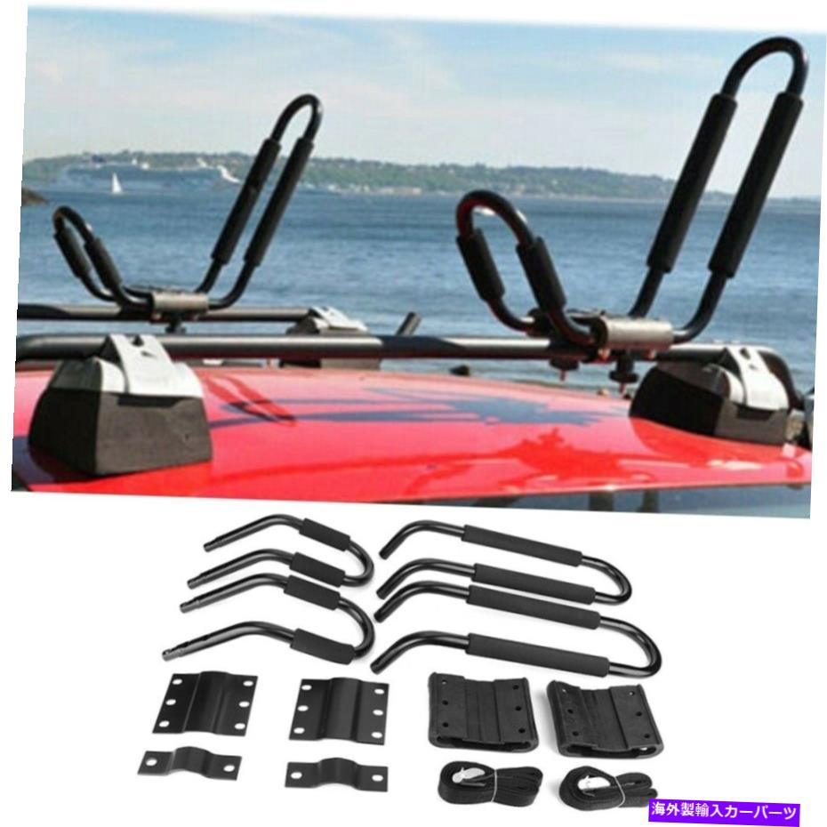 Cross Bar 2PCSカヌーボートカヤックルーフラックカーSUVトラックトップマウントキャリアJクロスバー 2PCS Canoe Boat Kayak Roof Rack Car SUV Truck Top Mount Carrier J Cross Bar