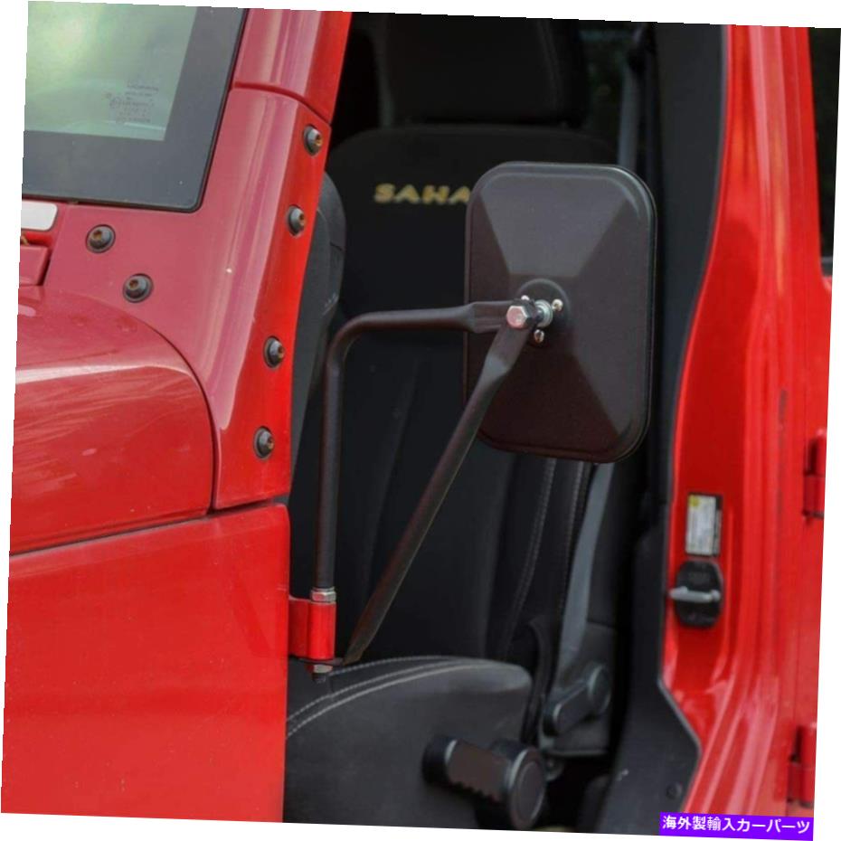 USミラー ジープラングラーのための2PCSサイドミラースクエアドアレスリアミラーTJ JK JLブラック 2pcs Side Mirror Square Doorless Rear Mirrors for Jeep Wrangler TJ JK JL Black【並行輸入品】