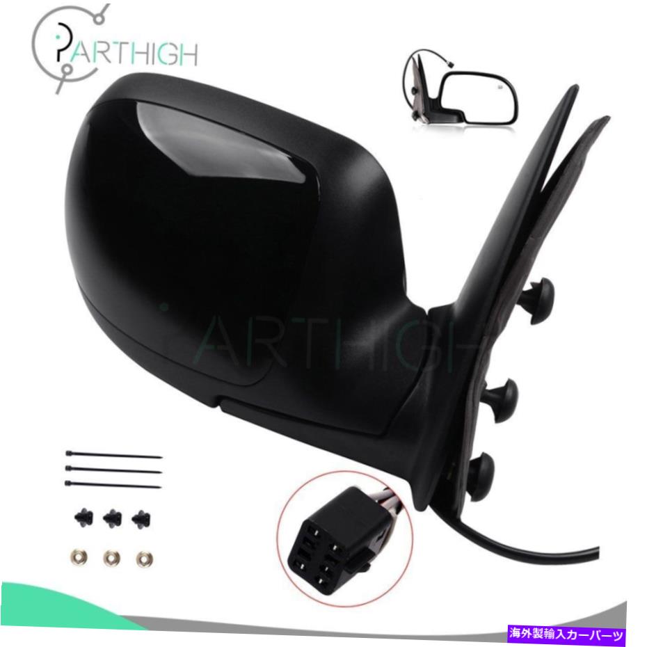 USミラー 00-02シボレーGMC乗客サイドエクステリアミラーパワー加熱ブラックユーコンXL For 00-02 Chevy GMC Passenger Side Exterior Mirror Power Heated Black Yukon XL【並行輸入品】
