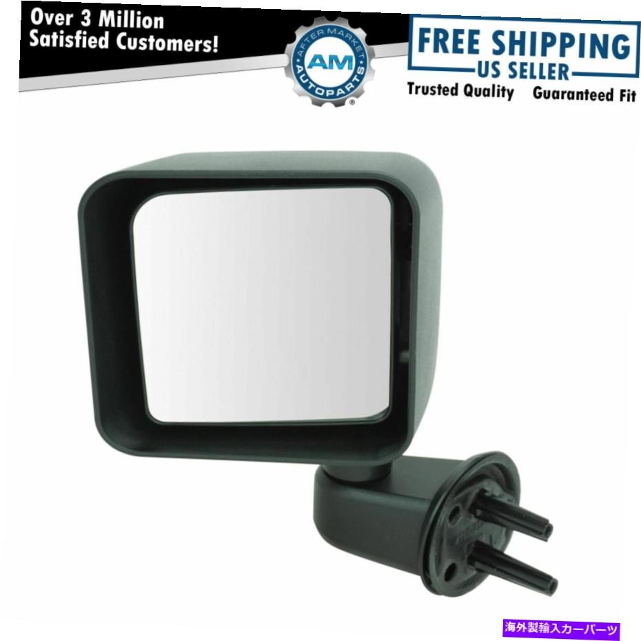 USミラー テクスチャの黒いマニュアルドアミラー07-10ジープラングラーのためにドライバーサイドを左左 Textured Black Manual Door Mirror Left LH Driver Side for 07-10 Jeep Wrangler【並行輸入品】
