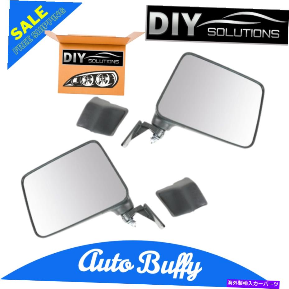 USミラー マニュアル折りたたみブラックミラーLHドライバーRHパッセンジャーペア87-95 Suzuki Samurai Manual Folding Black Mirror LH Driver RH Passenger PAIR for 87-95 Suzuki Samurai【並行輸入品】